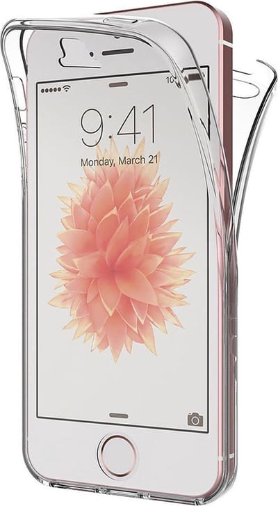 Hoesje geschikt voor iPhone 5 / 5s / SE - 360 Graden Case 2 in 1 Hoes Transparant + Ingebouwde Siliconen TPU Cover Screenprotector