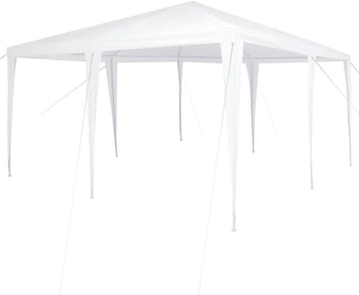 Feesttent - Partytent Gazebo - Buitenfeesten Organiseren - UV-bestendig Polyester - 400x400 cm - Wit