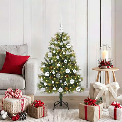 vidaXL - Kunstmatige - Scharnierende - Kerstboom - met - Kegels - Groen - 150 - cm