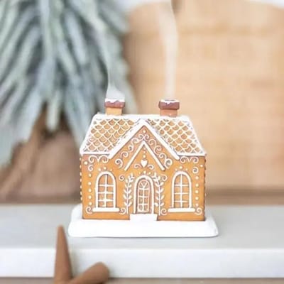 Kerst Huisje Wierook Brander - Gingerbread House Wierookbrander Wierook Kegelbrander - Winter Huisje - Peperkoekhuisje - Kerst - Sneeuw