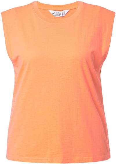 Studio Untold - Dames - T-shirt oversized schoudervulling - Koraal - Maat 50+