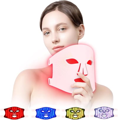 LED Lichttherapie Gezichtsmasker met 4 Kleuren voor Huidverbetering
