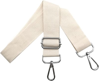 Verstelbare Schouderband voor Handtassen, Breed 3.8 cm, Inclusief Zilveren Karabijnhaak, Draagriem voor Vrouwen, Beige, Comfortabel en Stijlvol