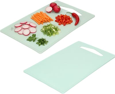 Plasticforte Keuken Snijplank - 2x - mintgroen - 36 x 24 cm - kunststof - voor groente, fruit, vlees en vis