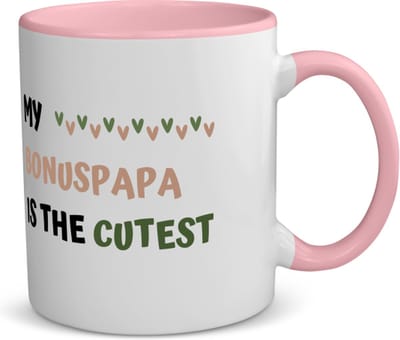 Akyol - my bonuspapa is the cutest koffiemok - theemok - roze - Papa - schattige bonusvader - vader cadeautjes - vaderdag - verjaardagscadeau - verjaardag - cadeau - geschenk - kado - gift - vader artikelen - 350 ML inhoud