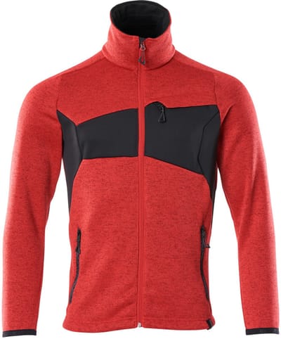 Mascot Accelerate Gebreide trui met rits 18105-951 - signaalrood/zwart - L