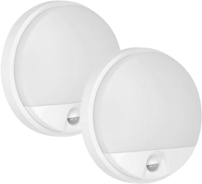 Set van 2 - AGAT Buitenlampen met Bewegingssensor – LED Tuinverlichting - Buitenverlichting met IP54 - Muurlamp / Wandlamp buiten - Wit