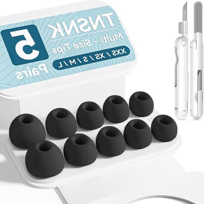 Vervangende Oordopjes voor AirPods Pro 3e Generatie met Schoonmaakset en Organizer, Zwarte Antislip Siliconen Tips - Geschikt voor XXS/XS/S/M/L