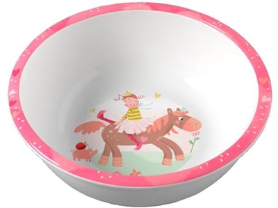 Haba kinderservies kom prinses en paard - melamine - roze - vaatwasserbestendig.