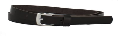 Smalle Leren Dames Riem | 1.5cm breed | Riemmaat: 85cm (totale lengte: 100cm) | 100% echt leer | Nikkelvrije gesp | Kleur: bruin