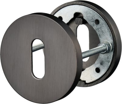 Gun Metal Sleutelrozet - Rond