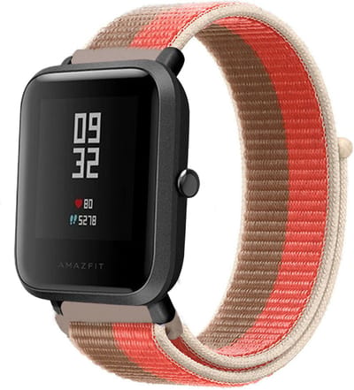 Nylon bandje geschikt voor Xiaomi Amazfit Bip / GTS / GTS 2 / GTS 3 / GTS 4 - Mini / Bip Lite / Bip U / Bip U Pro - Roze - Pink Pomelo