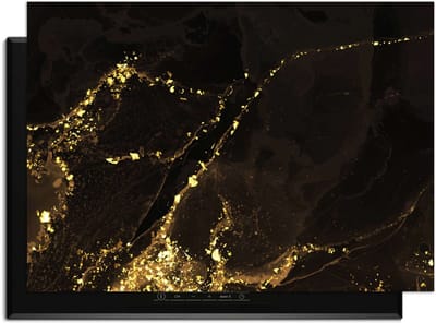 KitchenArt - Gilded Marble – Inductie Beschermer - 83x51.5 cm - Kookplaat Beschermer - Luxe Afdekplaat Inductieplaat - Anti-slip & Oprolbaar - Beschermmat Inductiekookplaat