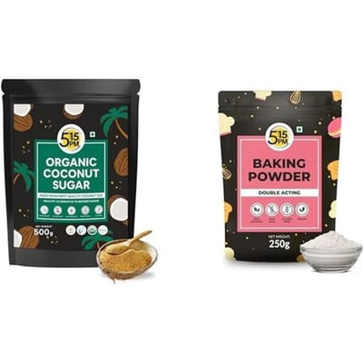 5:15 PM Biologische Kokossuiker 500g | Bakpoeder 250g | Dubbelwerkend, Rijsmiddel voor het Koken van Cake, Brood, Muffins, Pizza (250g)