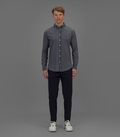 Laurent Vergne - Spijkeroverhemd Heren - Denim Grijs Overhemd - 100% Katoen - Maat XL - Slim fit