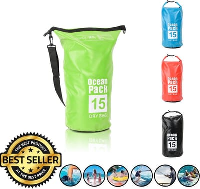 Waterdichte Tas - Dry bag - 15L - Ocean Pack - Dry Sack - Survival Outdoor Rugzak - Drybags - Boottas - Zeiltas -Groen