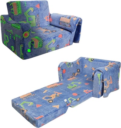 Uitklapbare Kinderbank met Deken - 2-in-1 Slaapbank en Kinderstoel voor Meisjes en Jongens - Lichtgevende Bank voor Slaapkamer en Speelkamer