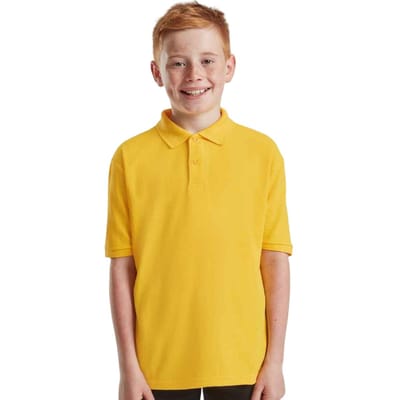 Fruit of the Loom Kinderen /Kinder Poly/ Katoen Piqué-Poloshirt Voor Kinderen. (Zonnebloem)