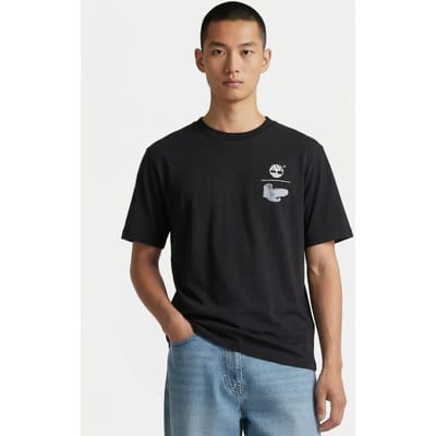 Timberland Take A Hike Back Graphic Ss Tee Black Taglia: L | T-shirt stampate Outlet | Uomo | Nero