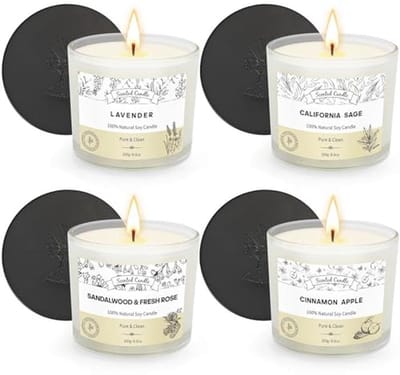 Geurkaarsen set voor Kerstmis - Aromatische soja kaarsen cadeau voor dames en huisdecoratie