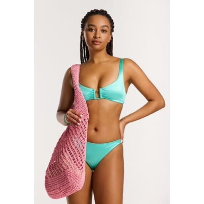 Shiwi Chloe Bikini Set Ultra Shine Shiny Green Turquoise Size: 34 | Bikinis Outlet | Dames | Blauw