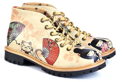 GOBY – Japanese Charm Dames Boots – Handmade en Vegan – Speels en Cultureel – Maat 39