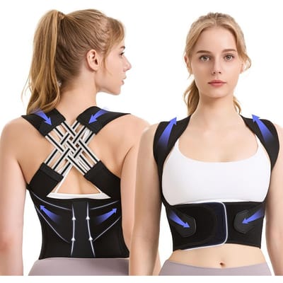 Correcteur de Posture Noir Pour Femmes Ceinture de Soutien Dorsal Respirante Réglable Support d'Épaule Pour Étudiants S noir