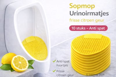 Sopmop Urinoirmatjes Met Frisse Citroen Geur Geel - Met Anti-Spat Haartjes - 10 stuks