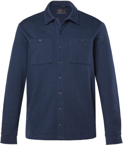 JP 1880 - Heren - sweatoverhemd overshirt kentkraag borstzakken tot 7XL - Navy blauw - Maat 5XL