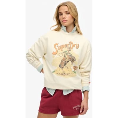Superdry - Ruim Souvenir sweatshirt met grafische print en ronde hals - Dames - Truien