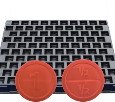 CombiCraft Ronde breekmunten 1000 stuks rood met telbak