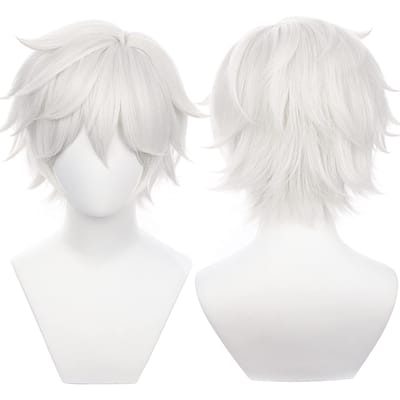 Angel Devil voor Chainsaw Man Pony Lang Oranje Bruin Cosplay Pruiken Halloween Kostuum Feest Volwassen Haar Pruik white