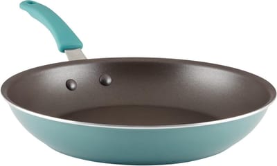 Koekenpan Antiaanbaklaag - Koekenpan Nonstick - Gelijkmatig Koken - Drielaagse Antiaanbaklaag - 32 cm - Agave Blauw