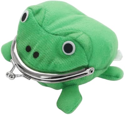 Dailygoods- Portemonnee Duurzaam - Kikkervorm - Grappige Portemonnee - Lichtgewicht - Zacht Pluche - Met Zakhaaksluiting - Munttasje