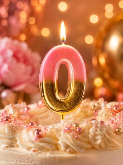 Verjaardagstaart kaarsjes – Cijfer 0 - Cijferkaars Retro - roze goud - Happy Birthday kaars – verjaardags kaars – gekleurd kaarsje – taartdecoratie – feest - taartversiering – feestartikel – verjaardagscadeau - taartaccesoires