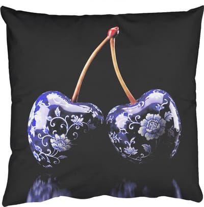 Sierkussens - Kussentjes Woonkamer - 50x50 cm - Porselein- Kersen - Delfts - Blauw