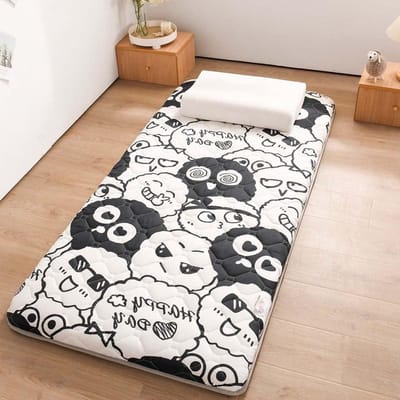 Futonmatras - Japanse Matras Vloer - Draagbaar Slapen - Ademend Katoen Vulling - 90 x 190 cm - Grijs