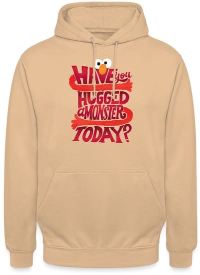 Sesamstraat Elmo Citaat Hugged A Monster Hoodie Unisex