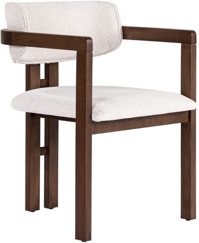 Asir - Stoel - Wit, donker walnoot - Frame: 100% beukenhout - 85 x 58 x 58 cm