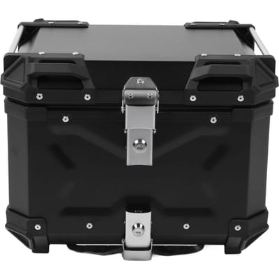 Top case de moto en alliage d'aluminium 45L étanche Boîte à bagages arrière avec plaque inférieure à dégagement rapide gray