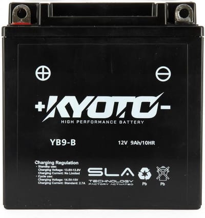 batterij sla kyoto voor scooter aprilia 125 sr motard 2012 tot 2016 y9b-b / 12v 9ah nieuw