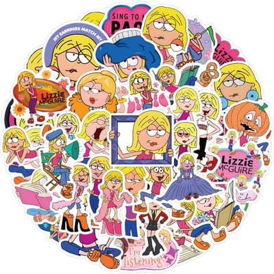 60 Stuks Cartoon Lizzie Mcguire Graffiti Stickers Bagage Waterbeker Schrijfwaren Auto Laptop Koelkast Decoratie Doe-het-zelf Stickers yellow