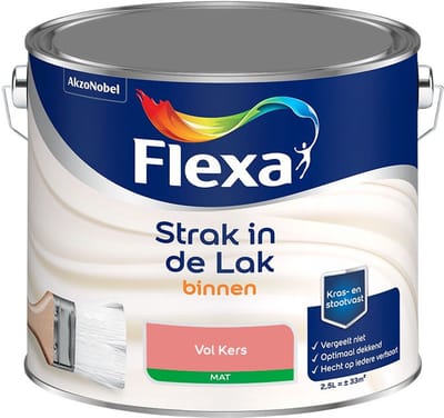 Flexa - Strak In De Lak Binnenlak Mat - Vol Kers - Mengverf - 2,5 L