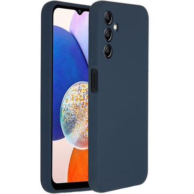 Accezz Hoesje - Geschikt voor Samsung Galaxy A14 (5G) - Liquid Silicone Backcover - Donkerblauw