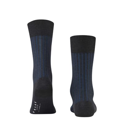 FALKE Shadow gedessineerd katoen sokken heren grijs - maat 43-44