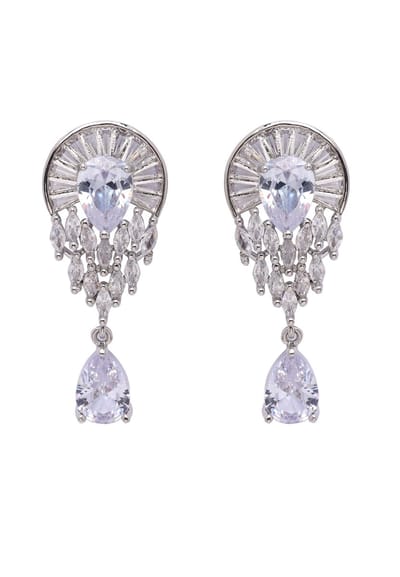 AVANT-GARDE PARIS Teardrop Earrings - Zilver - 1 stuk - Rhodium Plated met stralende stenen