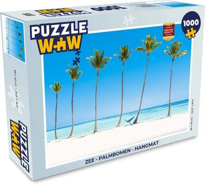 Puzzel Zee - Palmbomen - Hangmat - Legpuzzel - Puzzel 1000 stukjes volwassenen