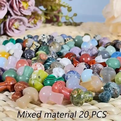 Mini Natuursteen Kristal Paddenstoelen Beeldjes Mini Handgemaakt Fee Schattig Tuin Accessoires Landschap Kom Pot Huisdecoratie Cadeau