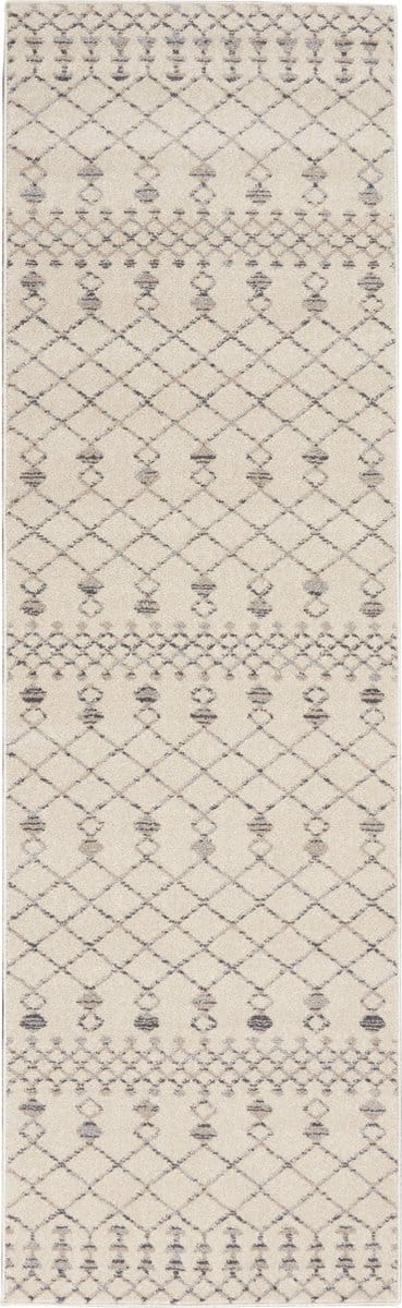 Nourison - Palermo Beige Grey - Laagpolig - 66x230 cm