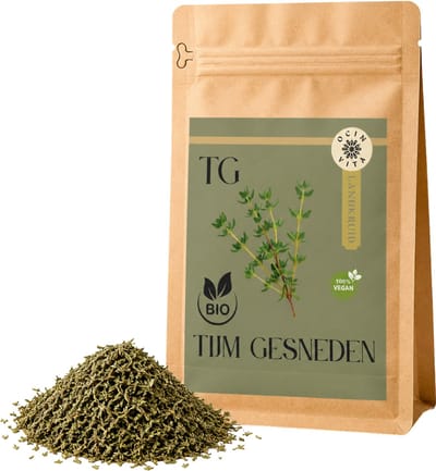 Tijm Biologisch 50g – Gesneden Gedroogde Tijm Zonder Toevoegingen – Voor Vlees, Vis, Sauzen & Mediterrane Gerechten– Ocin Vita